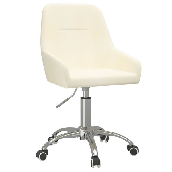 vidaXL Silla de oficina giratoria de tela color crema