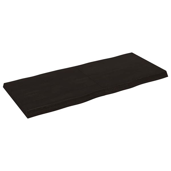 vidaXL Tablero mesa madera tratada borde vivo marr&oacute;n 140x60x(2-6) cm