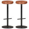 vidaXL Taburetes de barra de cocina 2 uds cuero aut&eacute;ntico marr&oacute;n