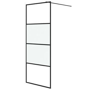 vidaXL Mampara de ducha vidrio ESG semiesmerilado negro 80x195 cm