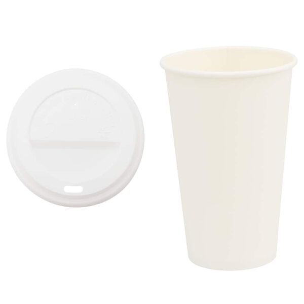 vidaXL Vasos de café de papel con tapa 1000 uds 16oz 400ml