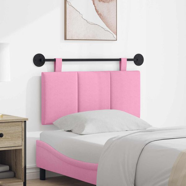 vidaXL Cabecera Colgante Montaje en la pared Rosa 90 x 55 x 5 cm tela