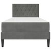vidaXL Estructura de cama con colch&oacute;n Gris oscuro 90 x 190 cm