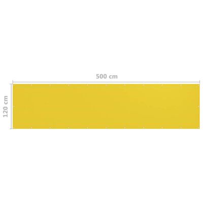 vidaXL Toldo para balcón HDPE amarillo 120x500 cm