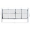 vidaXL Puerta de jardín de malla acero galvanizado 400 x 150 cm gris