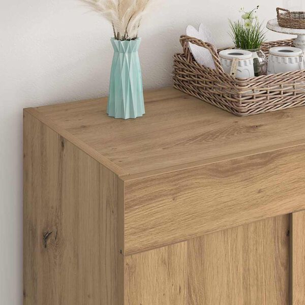 vidaXL Vitrina Roble artesanal 69,5 x 34 x 90 cm Madera contrachapada