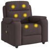 vidaXL Sillón de masaje reclinable de tela marrón oscuro