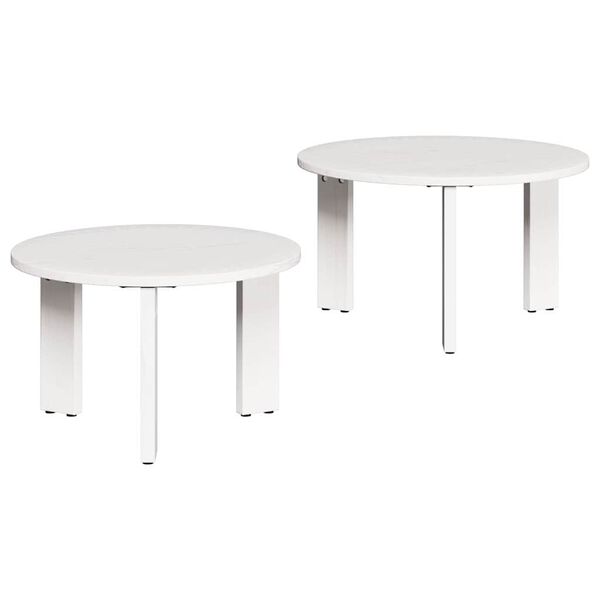 vidaXL Mesa de Caf&eacute; 2 pcs Madera maciza de Pino