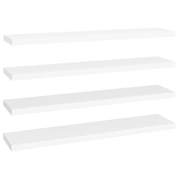 vidaXL Estante flotante de pared 4 uds MDF blanco 120x23,5x3,8 cm