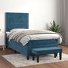 vidaXL Cama box spring con colch&oacute;n terciopelo azul oscuro 100x200 cm