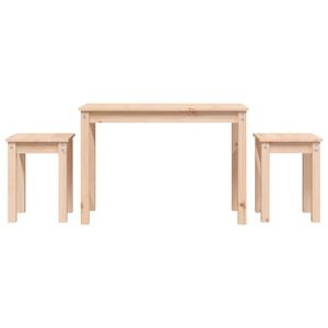 vidaXL Mesas apilables 3 unidades madera maciza de pino