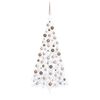 vidaXL Medio &aacute;rbol de Navidad con luces y bolas blanco 240 cm