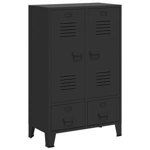 vidaXL Armario met&aacute;lico de estilo industrial 67x35x107 cm negro