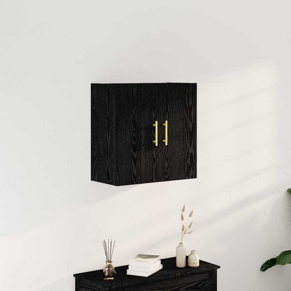 vidaXL Mueble de pared Montaje en la pared Roble Negro 60 x 31 x 70 cm