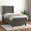 vidaXL Cama box spring con colch&oacute;n terciopelo gris oscuro 100x200 cm