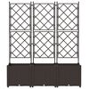 vidaXL Macetero de Jard&iacute;n 3 pcs Marr&oacute;n 120 x 40 x 143 cm Acero