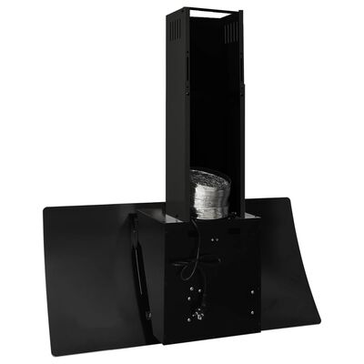 vidaXL Campana extractora de pared acero vidrio templado negro 90 cm
