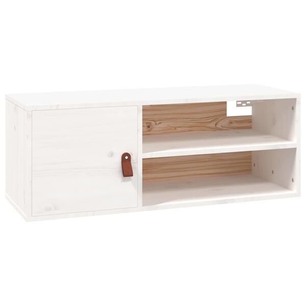 vidaXL Armario de pared de madera maciza de pino blanco 80x30x30 cm