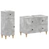 vidaXL Juego de gabinete de ba&ntilde;o de 2 piezas ALKMAAR Gris Hormig&oacute;n