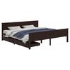 vidaXL Estructura cama 2 cajones madera pino marr&oacute;n oscuro 200x200 cm