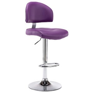 vidaXL Taburete de cocina de cuero sintético morado