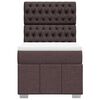 vidaXL Cama box spring con colch&oacute;n tela marr&oacute;n oscuro 90x200 cm
