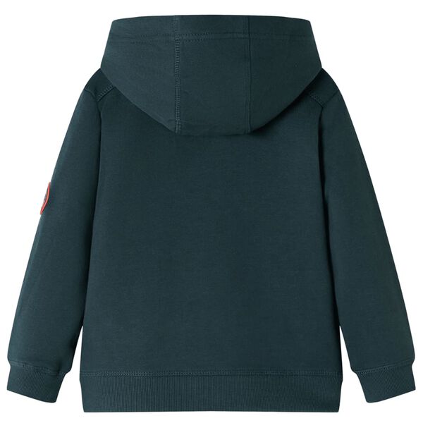 Sudadera infantil con capucha verde oscuro 128