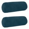vidaXL Coj&iacute;n con almohada HEERLEN 2 uds. Azul Terciopelo