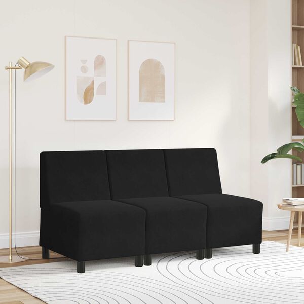vidaXL | Unidad de Sof&aacute; Modular sin Brazos | Negro 55 x 74 x 82 cm