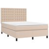 vidaXL Cama box spring con colchón cuero sintético capuchino 140x200cm