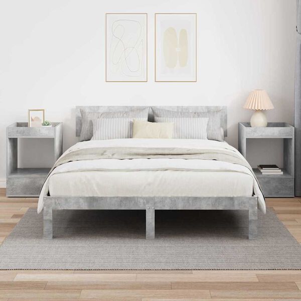 vidaXL Mesa Auxiliar 2 pcs Gris Concreto 40 x 40 x 56 cm