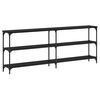 vidaXL Mesa Consola Roble negro 200 x 29 x 75 cm