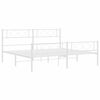 vidaXL Estructura cama sin colch&oacute;n con estribo metal blanco 193x203 cm