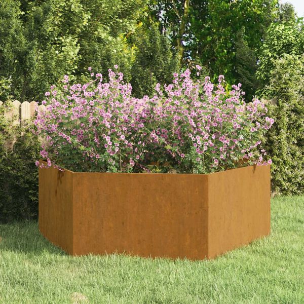 vidaXL Jardinera de acero corten oxidado 138x120x45 cm
