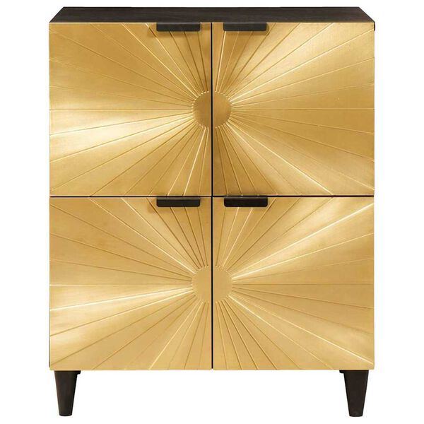 vidaXL Armario auxiliar con puerta Negro y dorado 60 x 33.5 x 75 cm