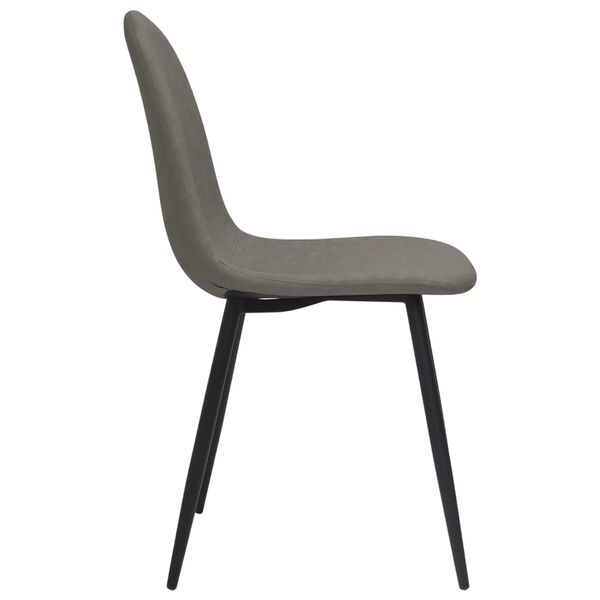 vidaXL Sillas comedor 4 uds cuero sint&eacute;tico gris oscuro 45x53,5x83 cm