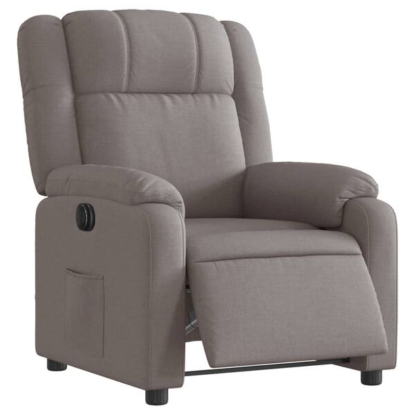 vidaXL Sillón reclinable eléctrico tela gris taupé