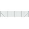 vidaXL Cerca de alambre con pinchos de anclaje verde 1,6x10 m