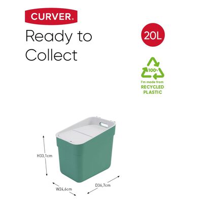 Curver Cubo de basura Ready to Collect verde menta 20 L