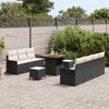 vidaXL Conjunto de sof&aacute; de jard&iacute;n 10 pcs Negro rat&aacute;n sint&eacute;tico
