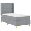 vidaXL Cama tipo Box Spring con tiras LED Gris Claro 90 x 200 cm tela