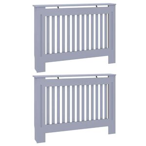 vidaXL Cubierta de Radiador 2 uds. Gris 112 x 19 x 81,5 cm