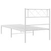 vidaXL Estructura cama sin colch&oacute;n con cabecero metal blanco 80x200 cm
