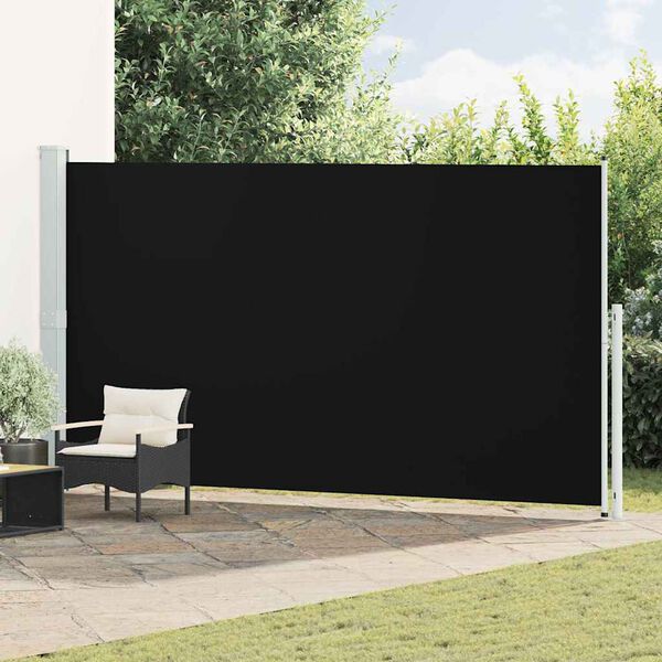 vidaXL Toldo lateral retr&aacute;ctil para patio negro 200x500 cm