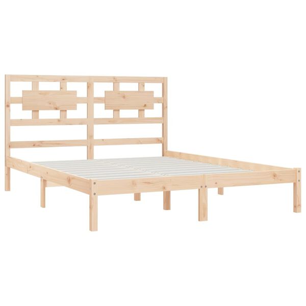 vidaXL Estructura de cama sin colchón madera de pino blanco 150x200 cm