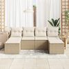 vidaXL Conjunto de sofá de jardín con cojín 6 pcs Beige y Crema