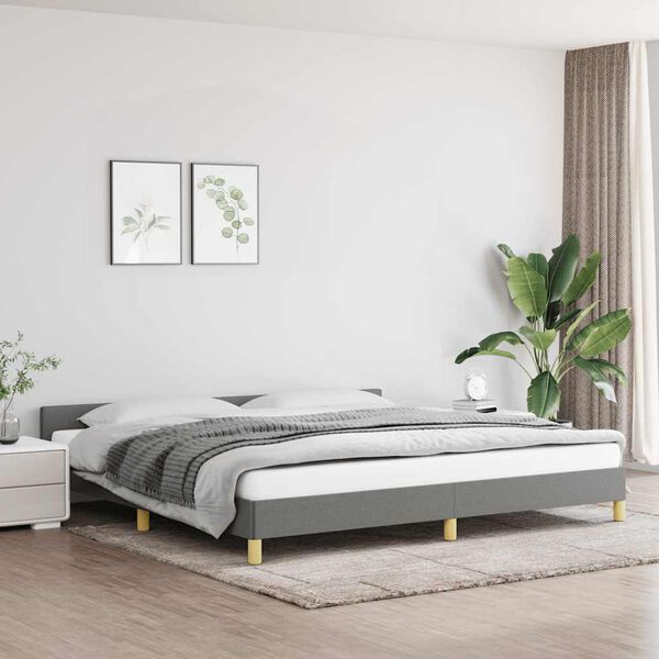 vidaXL Cama sin colch&oacute;n tela gris oscuro 200x200 cm