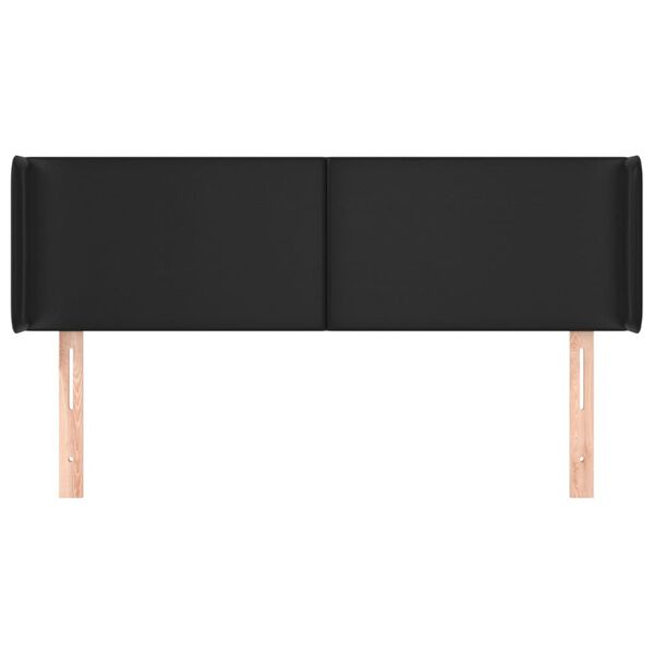 vidaXL Cabecero de cuero sint&eacute;tico negro 147x16x78/88 cm