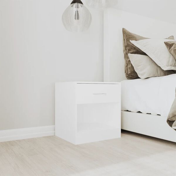 vidaXL Mesitas de noche con cajón 2 unidades blancas