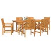 vidaXL Conjunto de Comedor de Jardín 7 pcs Marrón